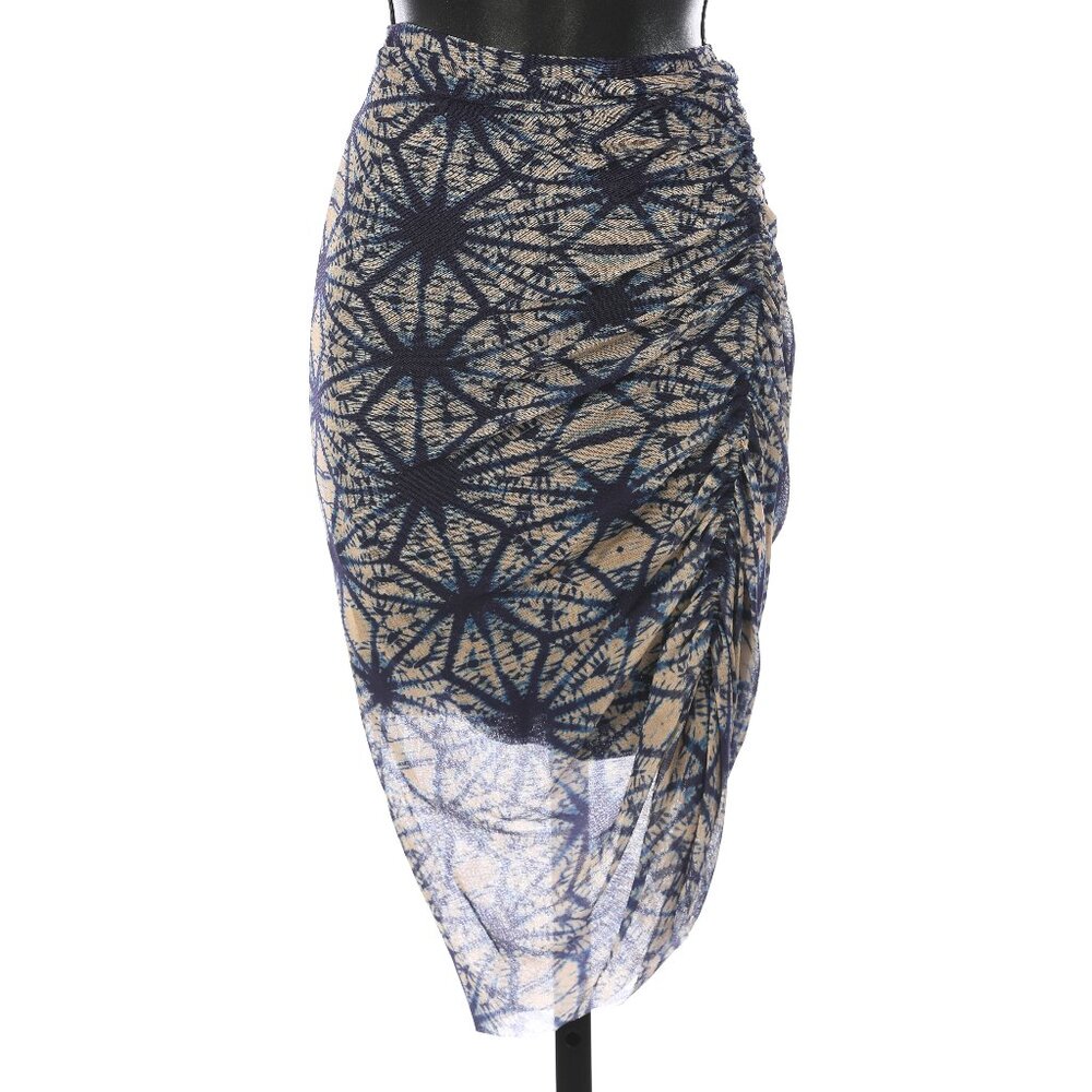 Jean Paul Gaultier Blue & Tan Sunburst Skirt